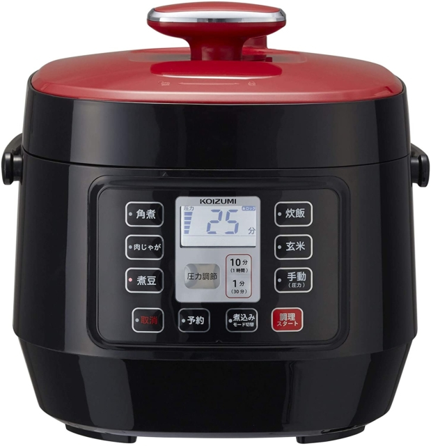 お手ごろ価格の電気圧力鍋⑤:マイコン電気圧力鍋 KSC-3501/R(コイズミ)