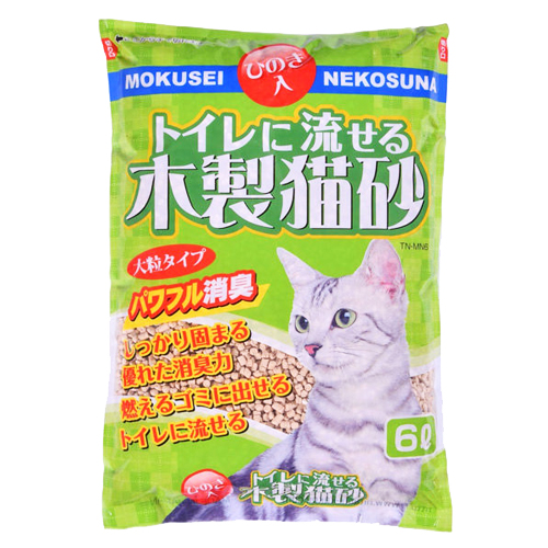 木系のおすすめ猫砂③「常陸化工 トイレに流せる木製猫砂」