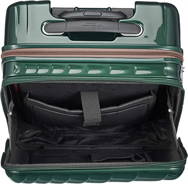 8.【ヒデオワカマツ】スーツケース ジッパー フロントオープン ウェーブII